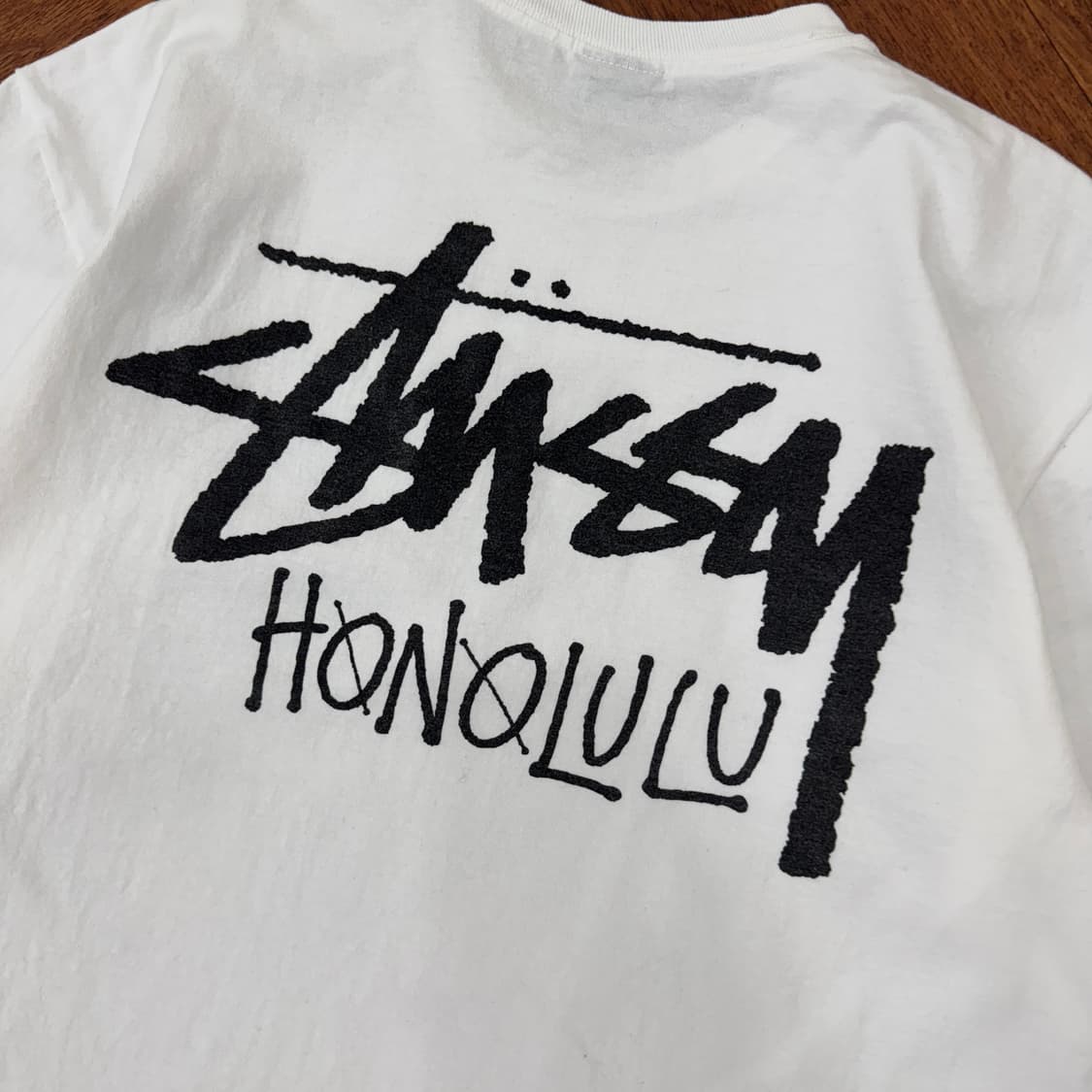 L Stussy 스투시 호놀룰루 빅로고 화이트 반팔 티셔츠  상품이미지3