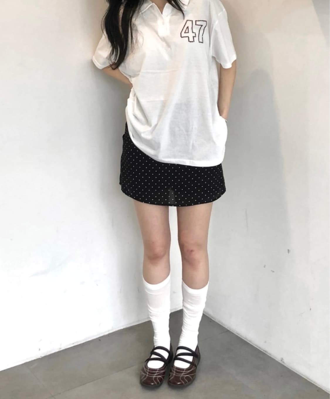 도트 스커트 s (속바지 o , 새상품) 상품이미지5