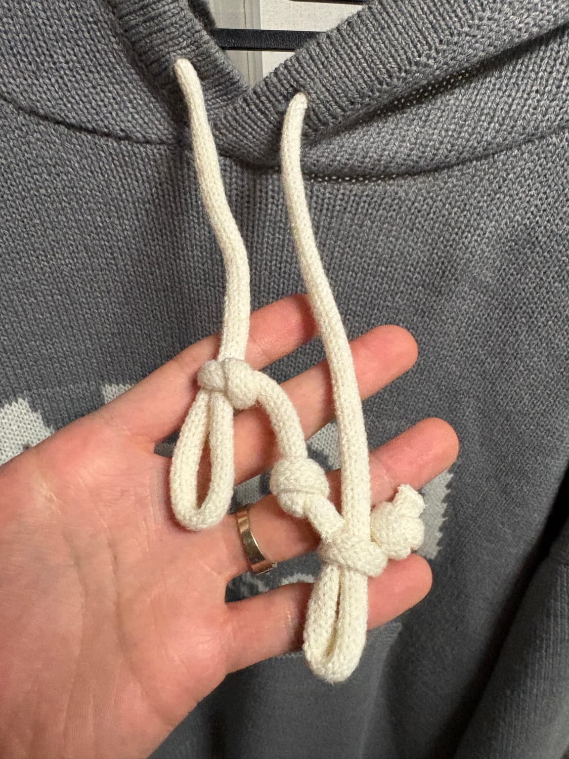 [XL] 에이카화이트 AECA 니트 후드티 상품이미지2