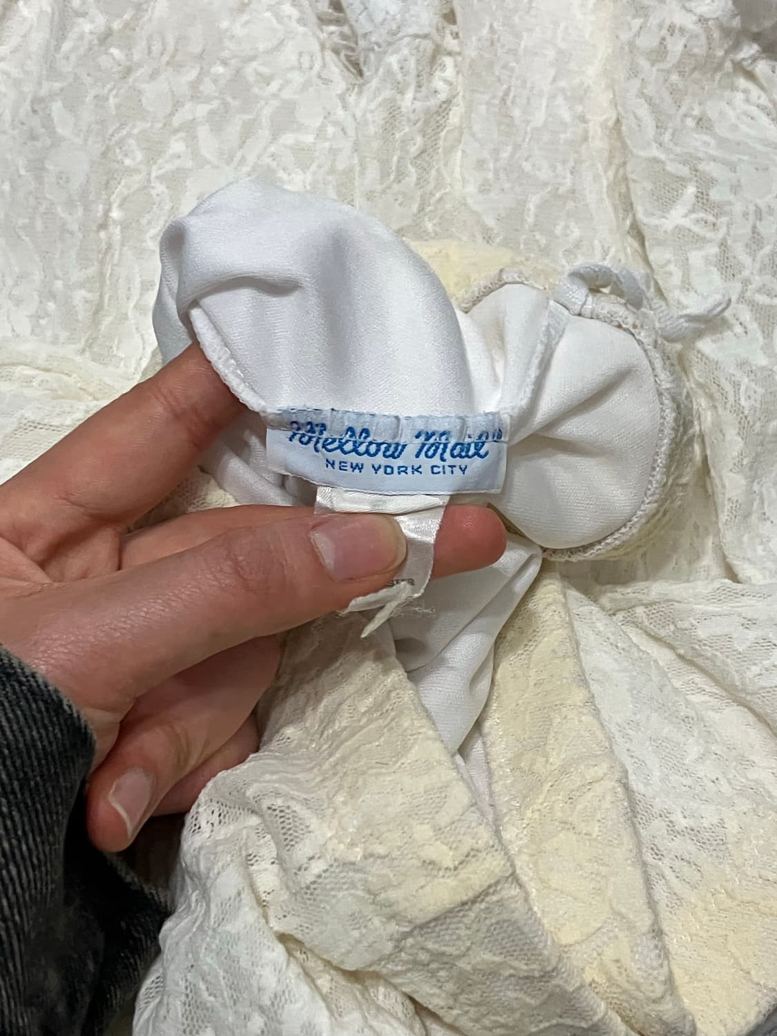 Japanese vtg 레이스 트리밍 언발 미디스커트 상품이미지7