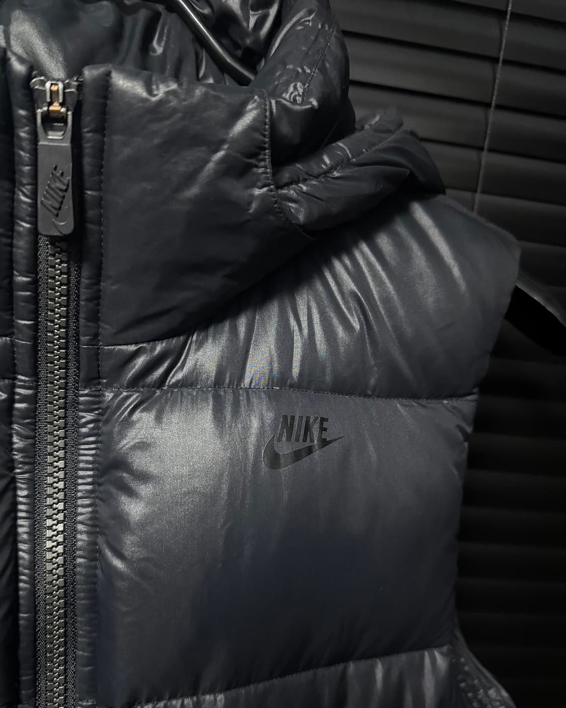 나이키 구스 다운 패딩 조끼 베스트 블랙 스우시 M 95 스트릿 하이넥  상품이미지5