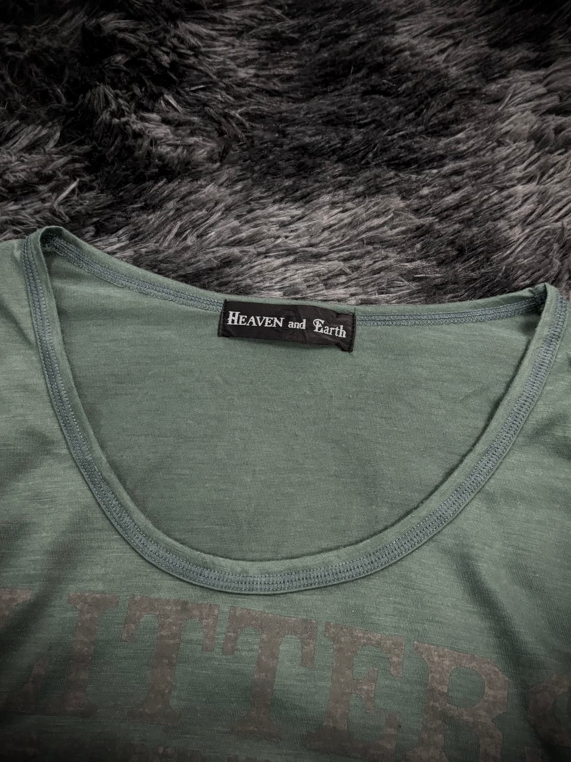 Heaven and Earth 실버 글리터 레터링 Y2k 긴팔 상품이미지6