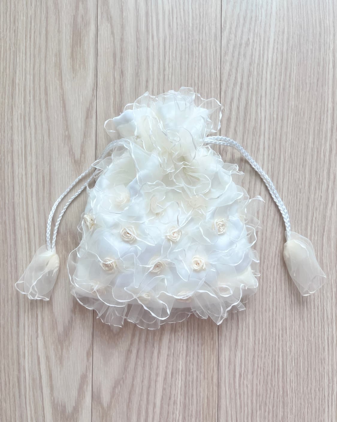 크림 꽃 레이스 파우치 상품이미지2