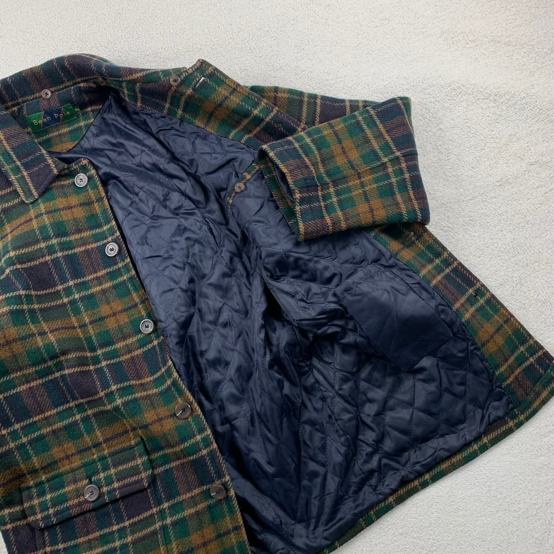 빈폴 자수로고 타탄체크 울 코트  상품이미지5