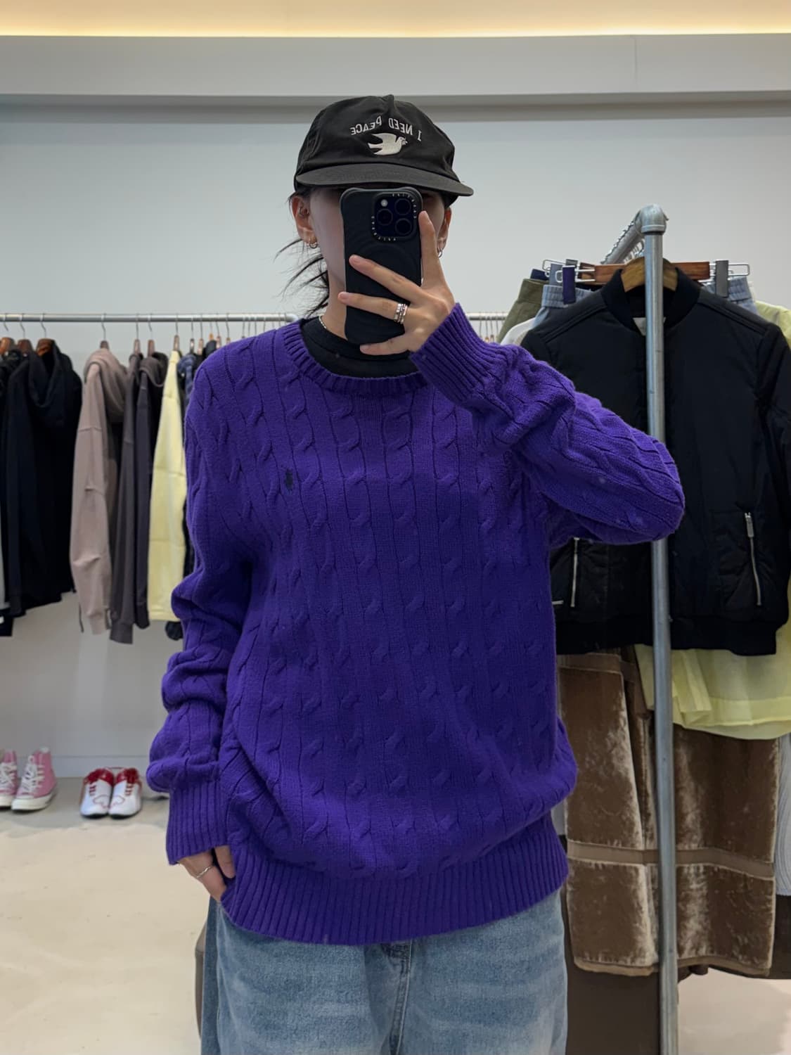 폴로 랄프로렌 꽈배기 니트 퍼플 상품이미지5