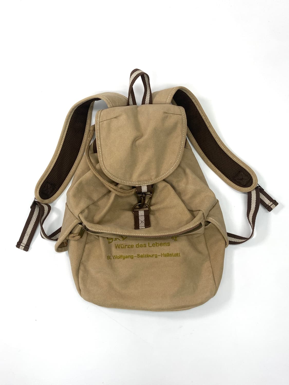 Vintage Beige Canvas Backpack 상품이미지2