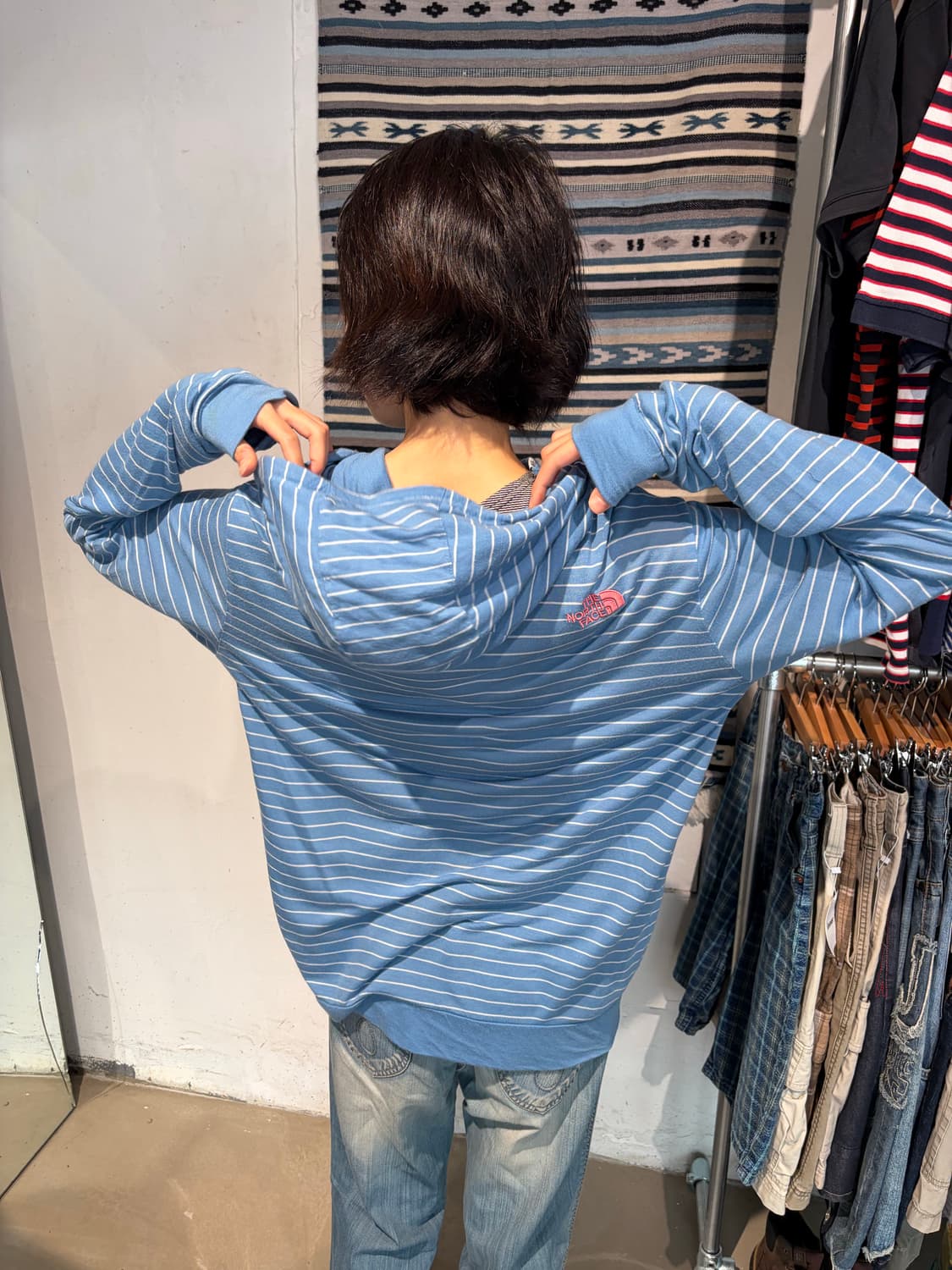 The North Face 스트라이프 후드 집업 L 상품이미지6
