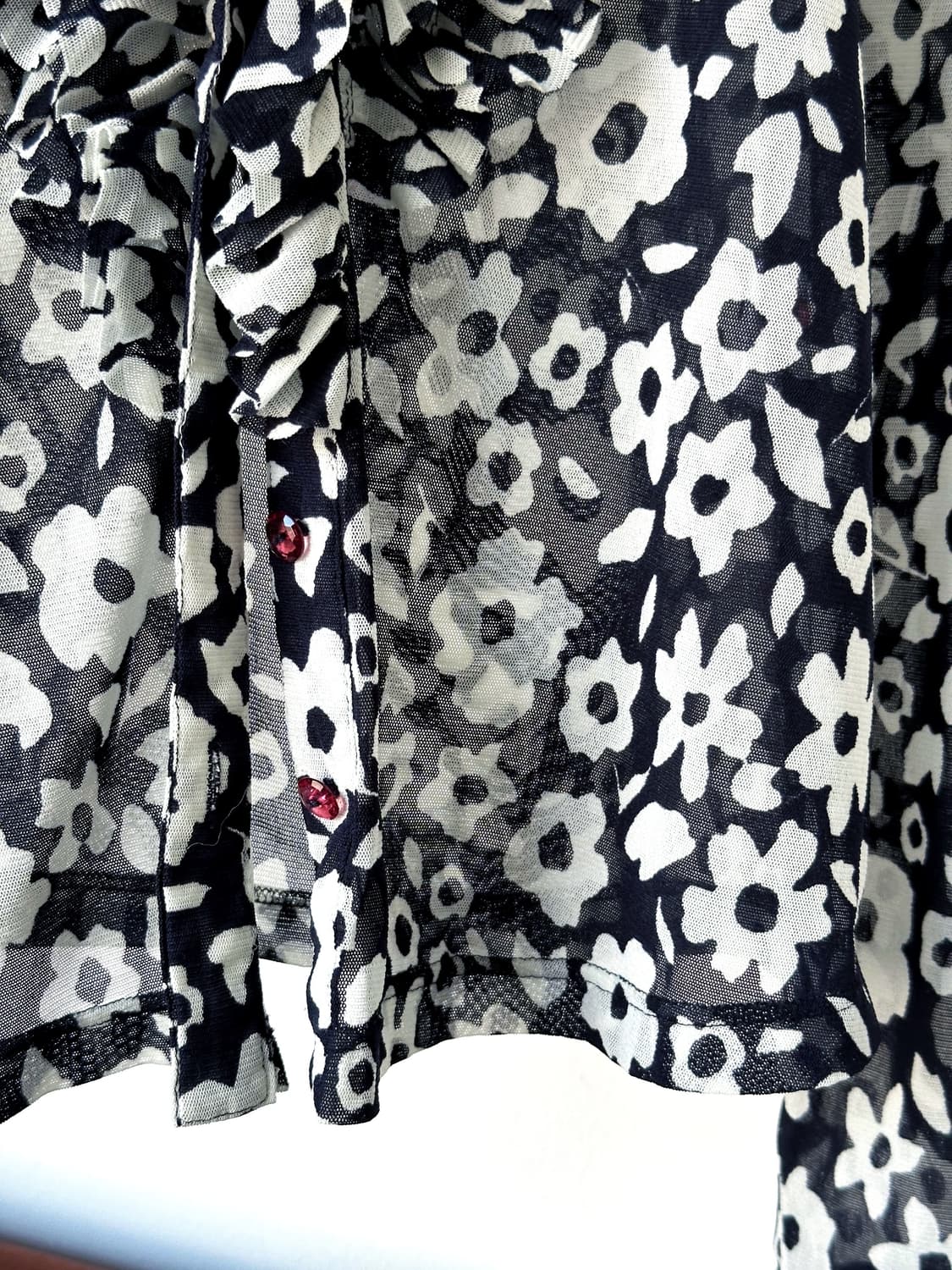 Silky fabric design wide collar blouse s 상품이미지4