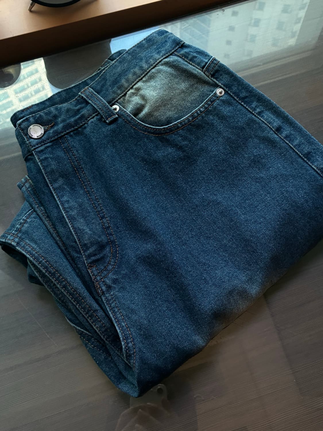 (새상품)(L)아워데이즈 어셈블 와이드 벌룬 데님 팬츠 DEEP BLUE 상품이미지10