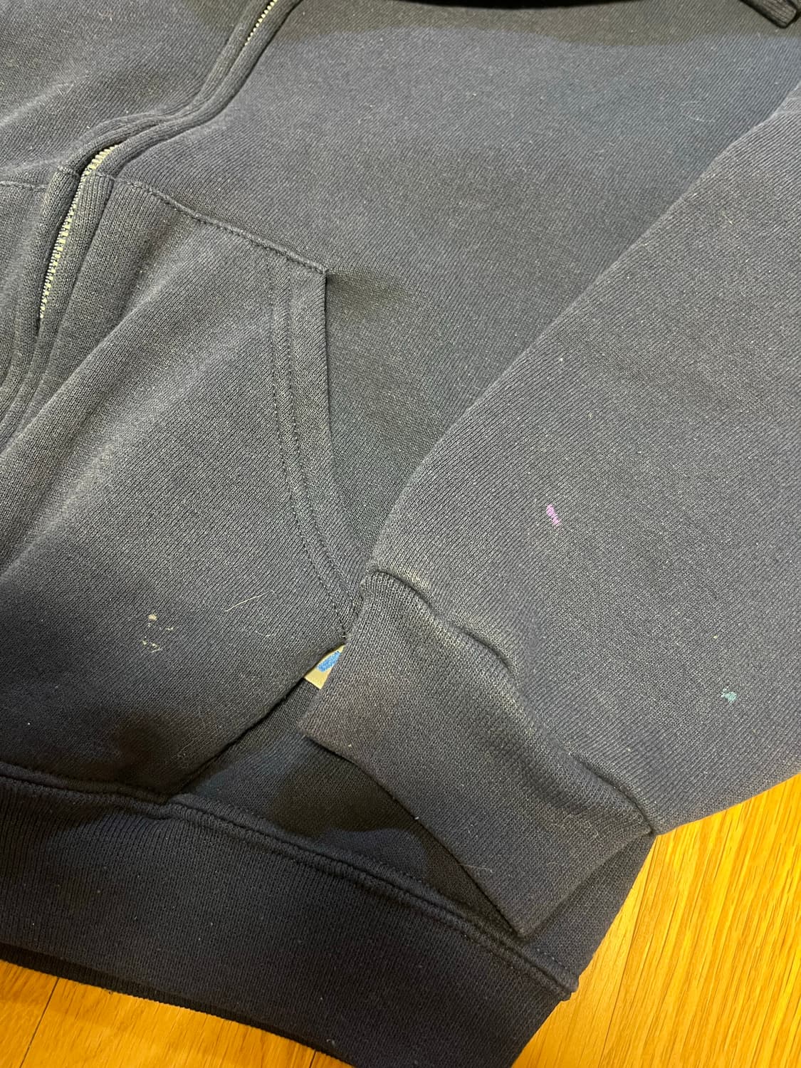 [M] 00s 빈티지 러셀 후드집업 네이비 상품이미지4