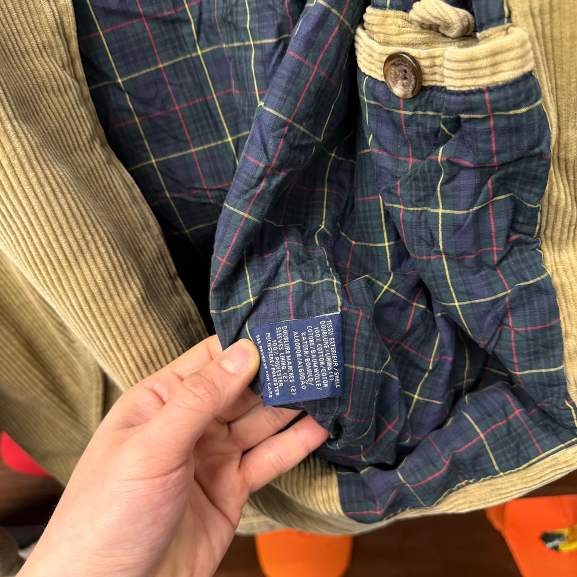 90s 폴로 랄프로렌 코듀로이 체크 라이닝 스윙탑 자켓 블루종 N650 상품이미지7