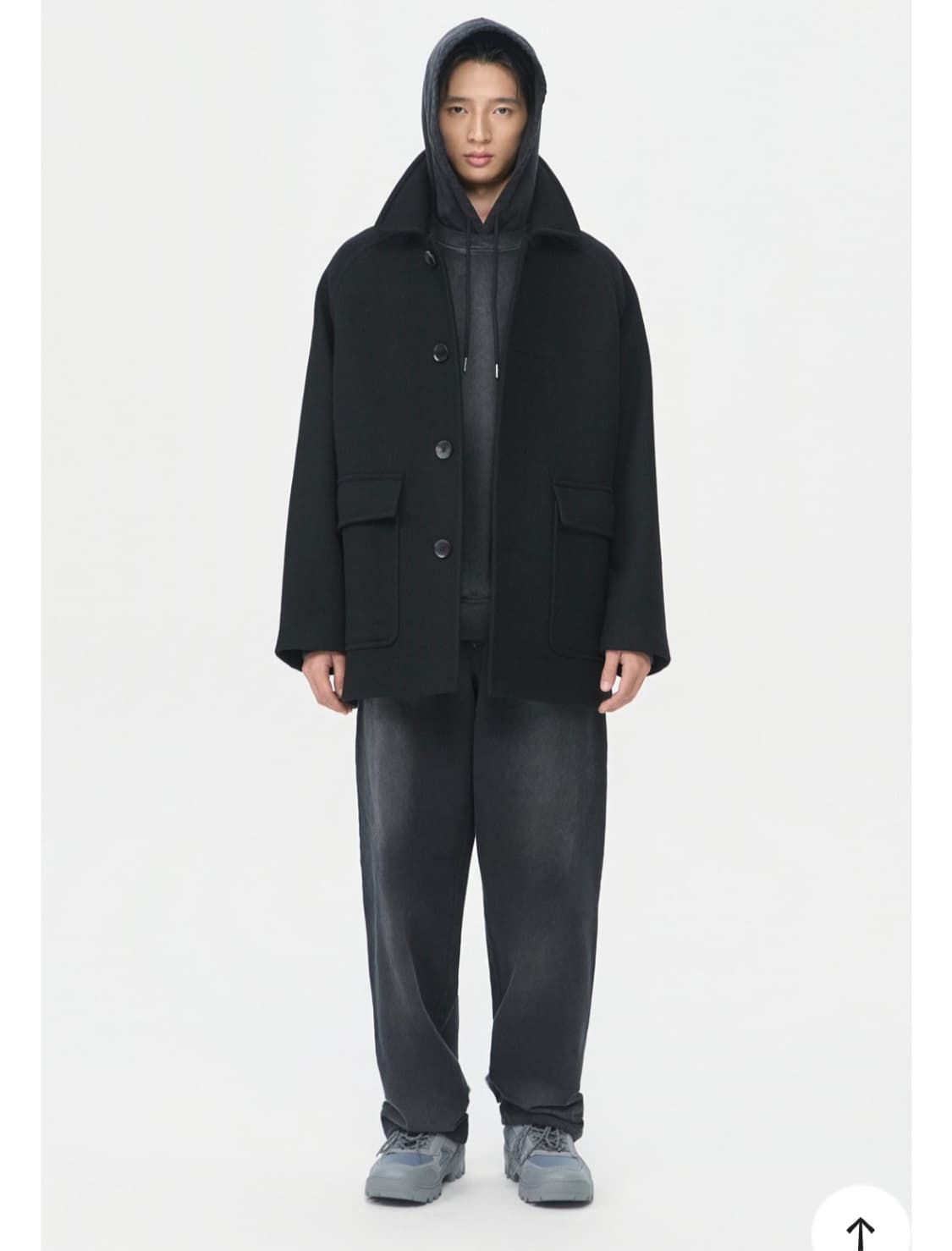 25FW 커스텀멜로우 Black Wool Car Coat 코트 상품이미지2