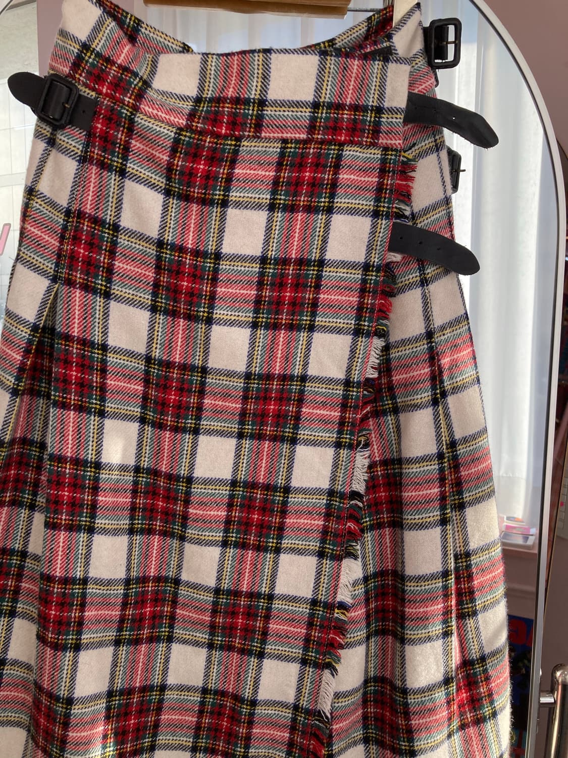 빔즈 beams 빈티지 체크 롱 랩스커트 상품이미지2