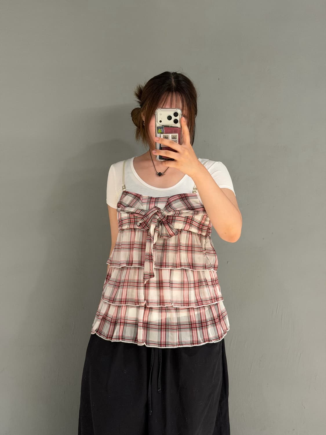 check can-can layered detail top 상품이미지2