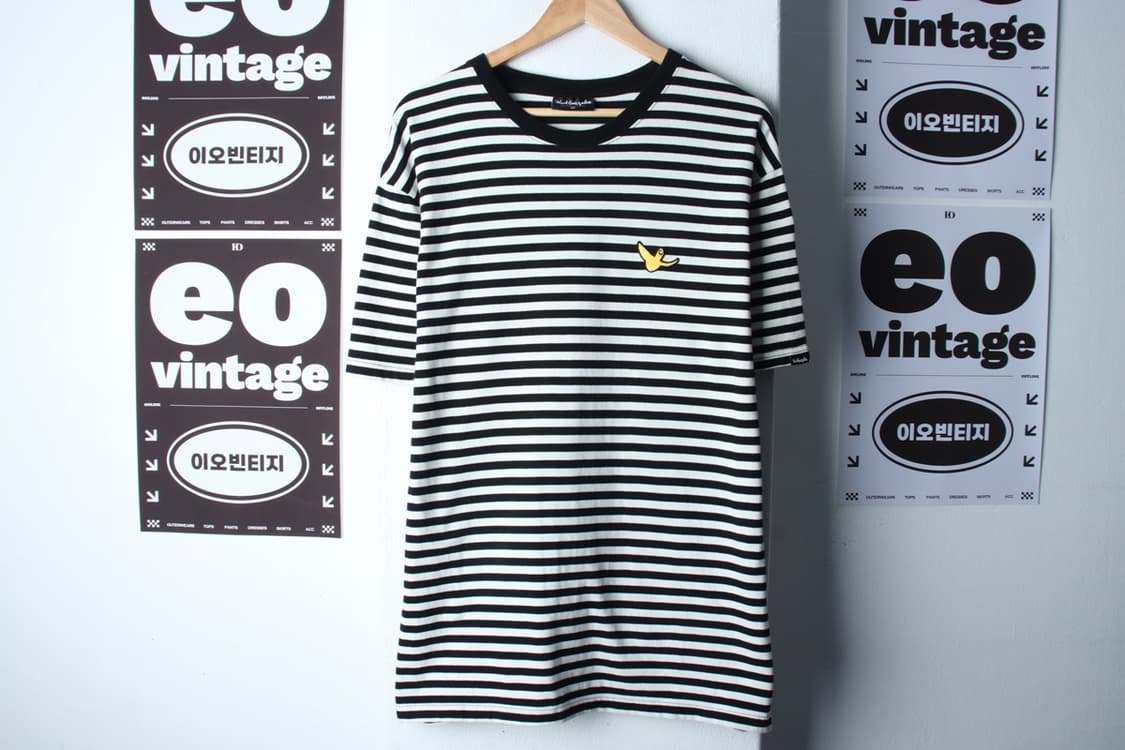 (L-XL) 마크곤잘레스 반팔 티셔츠 스트라이프 단가라 블랙-H32420 상품이미지2