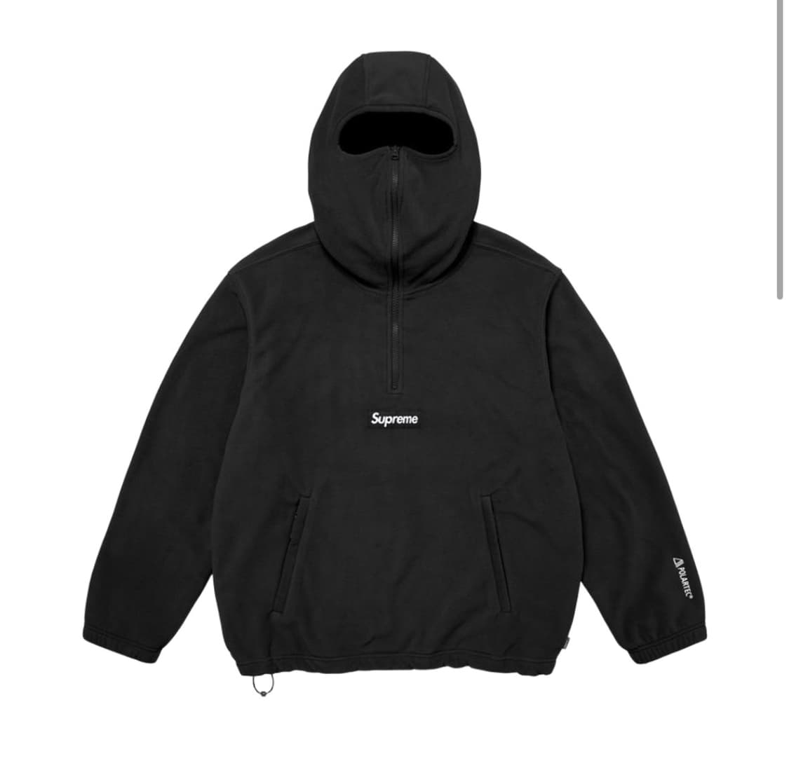슈프림 폴라텍 페이스 마스크 하프 집 후드 스웨트셔츠 블랙 상품이미지1