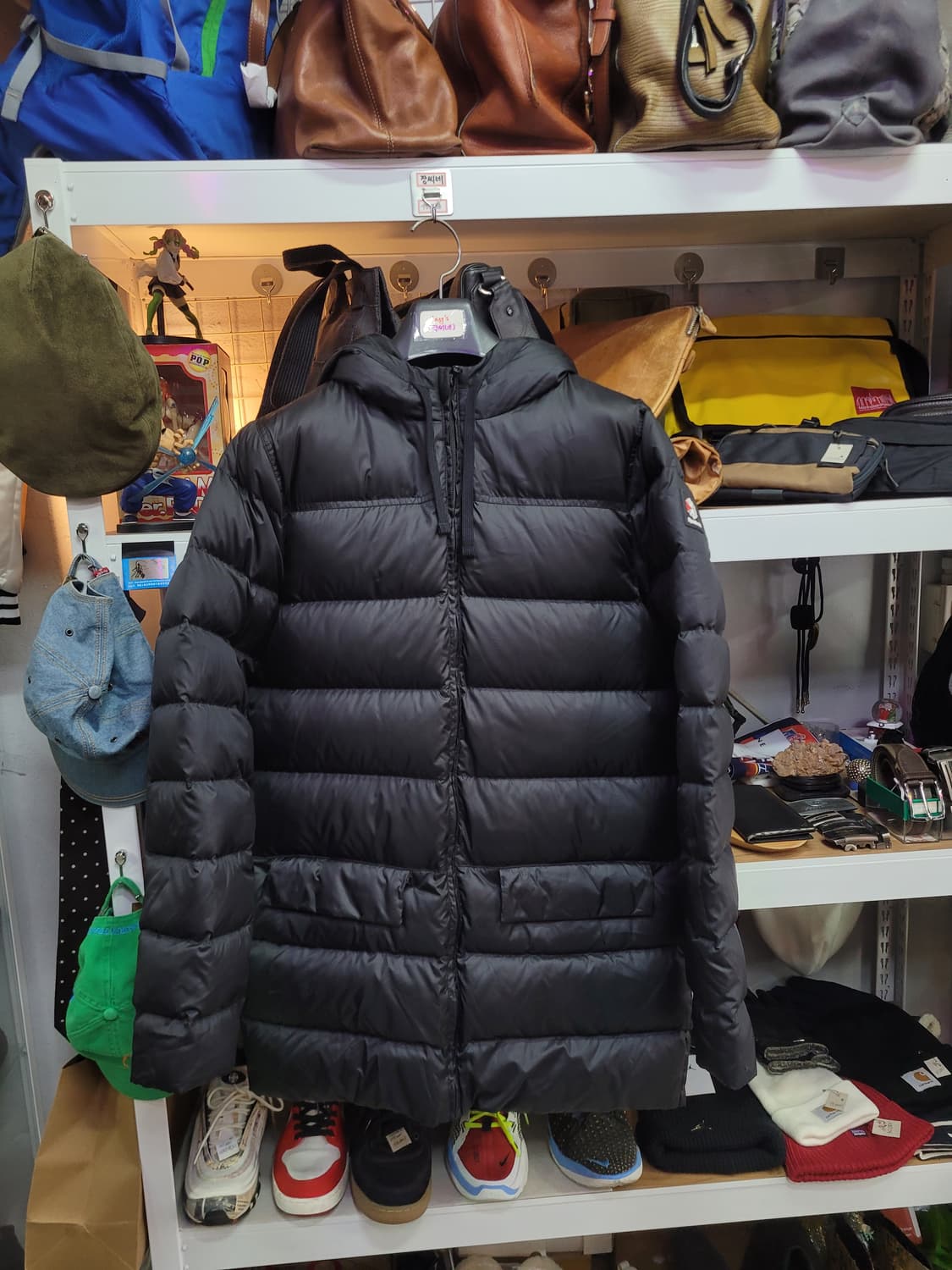 Reebok 리복 블랙 후드 롱 패딩 오리털 점퍼 상품이미지1