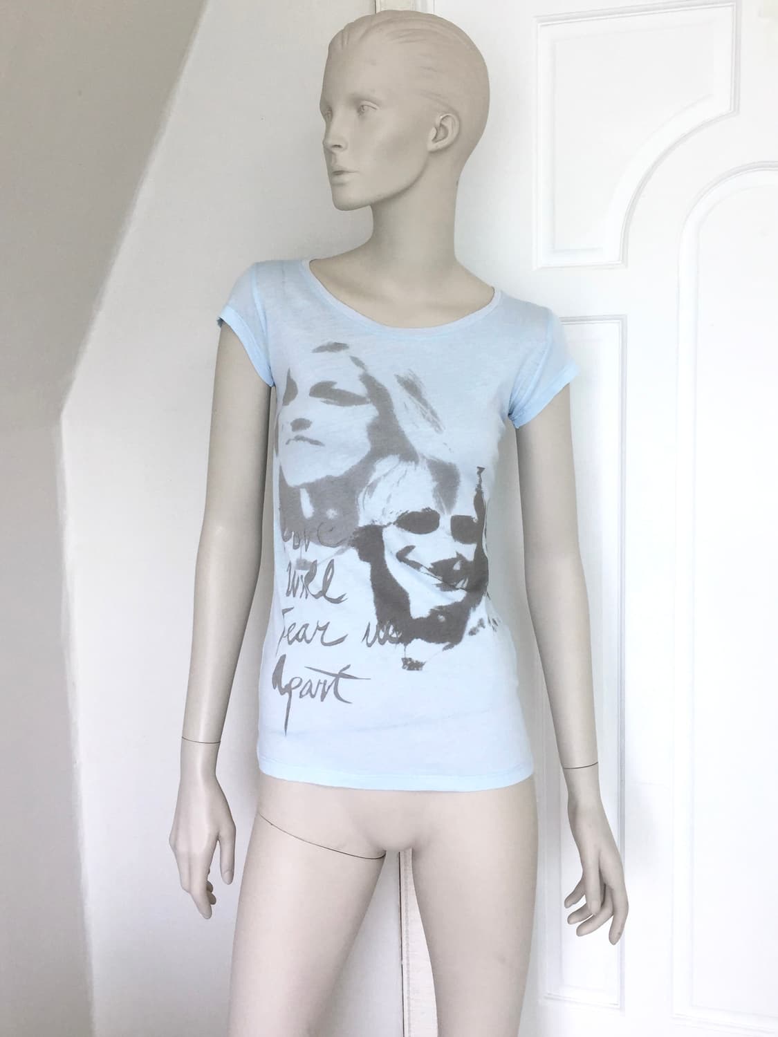 Baby Blue Vintage print Top 상품이미지1