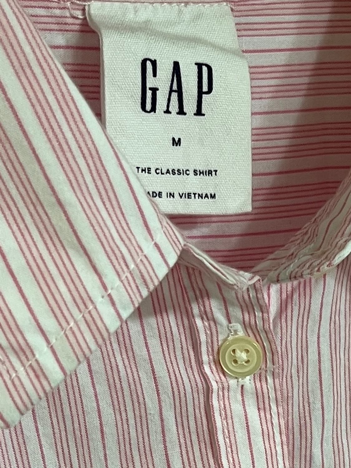 gap 갭 클래식 셔츠 핑크 스트라이프 M 상품이미지6