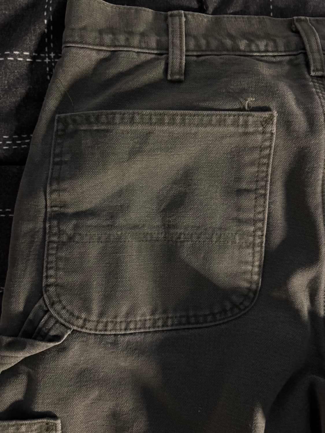 칼하트 USA 체크 라이닝 모스그린 카펜터 워크팬츠 32 상품이미지7