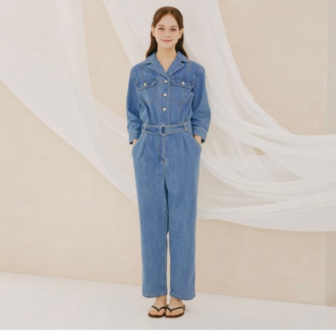새상품) 숲 SOUP 데님 점프수트 55(S) 상품이미지1