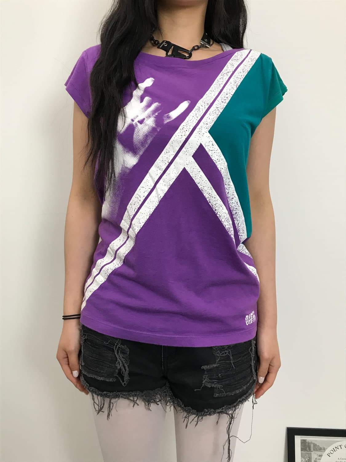 Diesel Purple Teal Rock On Print T-Shirt 상품이미지2