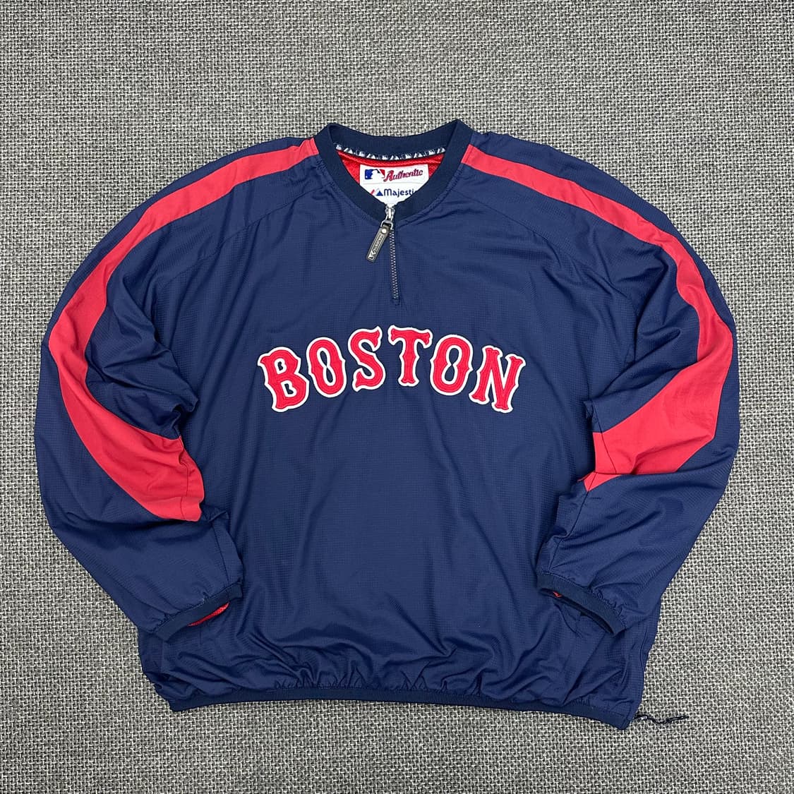 마제스틱 보스턴레드삭스 올드스쿨 반집업 웜업 바람막이 XL 상품이미지2