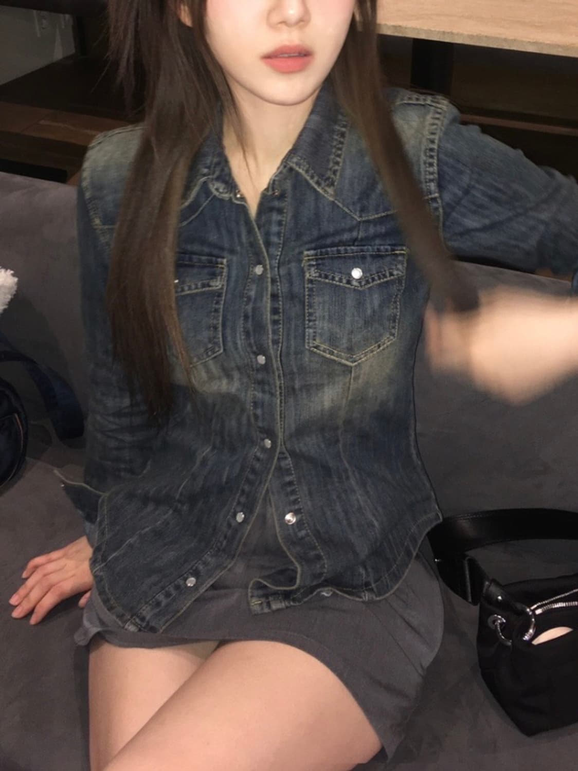 아워캐비넷 데님 셔츠 teen denim shirts 상품이미지4