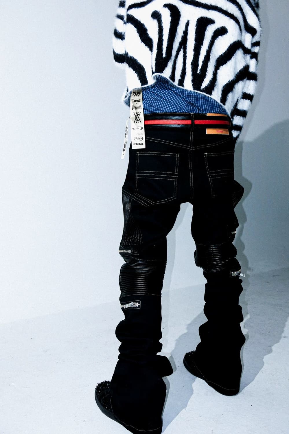 지퍼 디테일 바이커 팬츠 상품이미지2