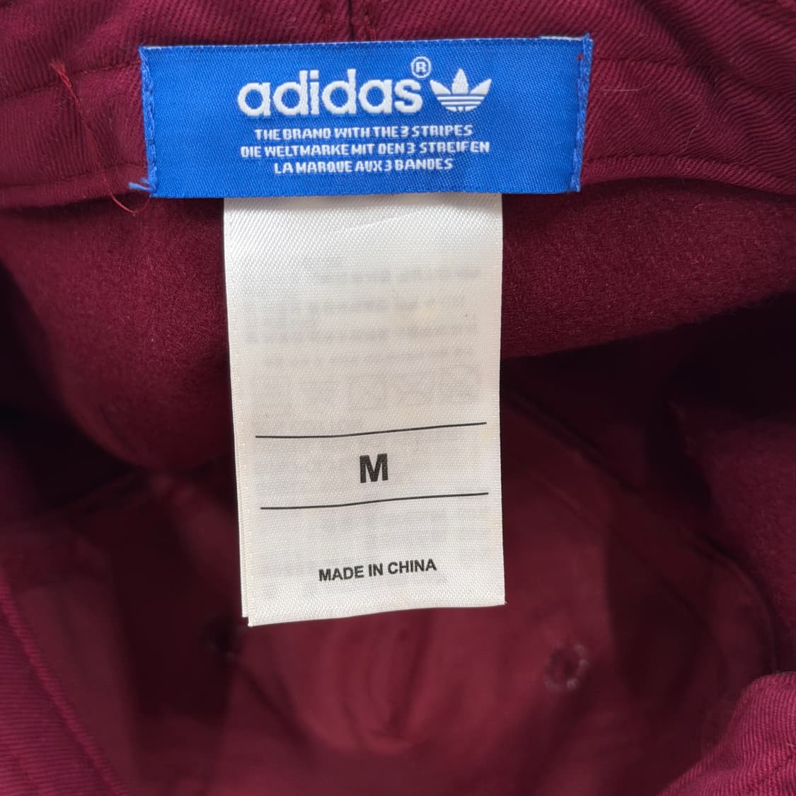 아디다스 빈티지 스펠로고 플리스 기모 스냅백 모자 버건디 레드 M 상품이미지4