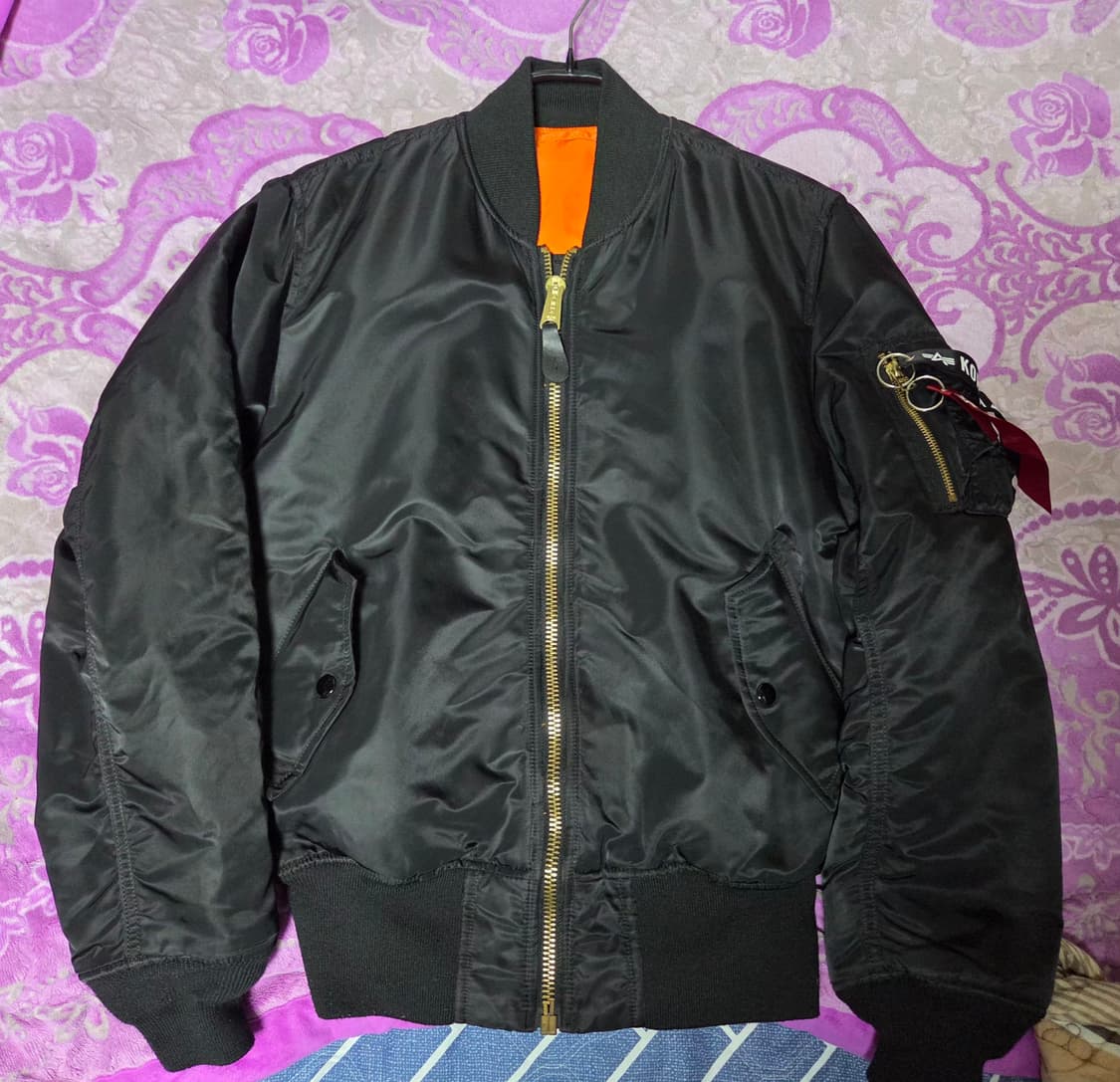 가슴85-95)알파인더스트리 MA-1 블랙 봄버자켓 상품이미지1