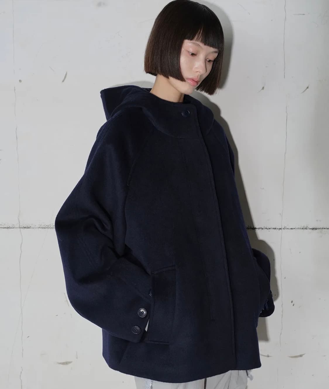 타입서비스 Hooded Half Coat [Navy] 상품이미지1