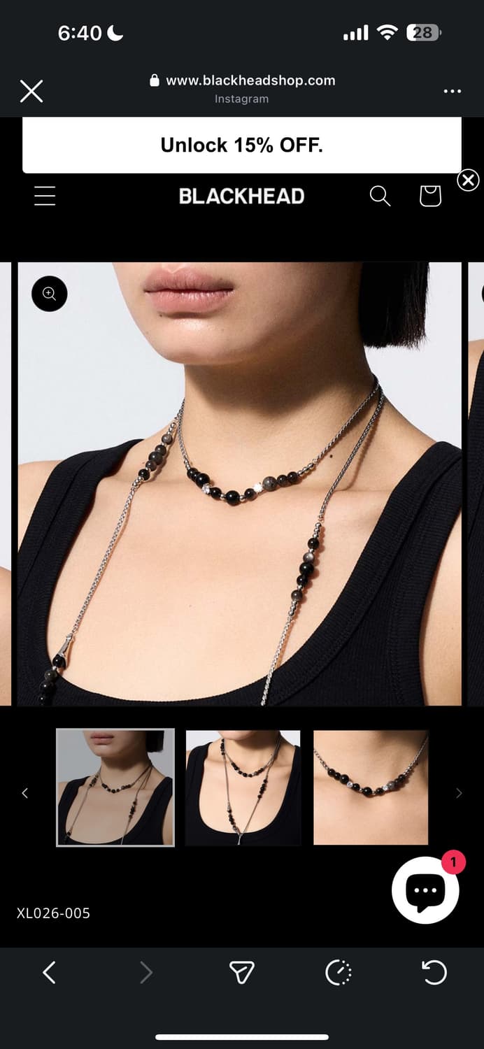 black headstudio long necklace 상품이미지3