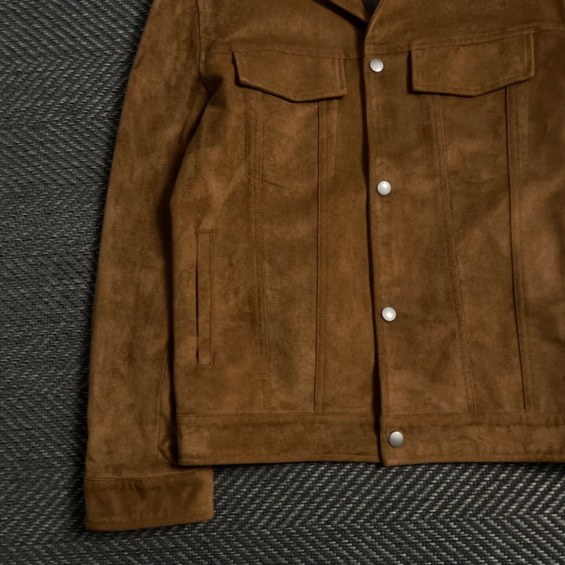 Lofi 미니멀 비건 스웨이드 트러커 자켓y 3972 상품이미지3