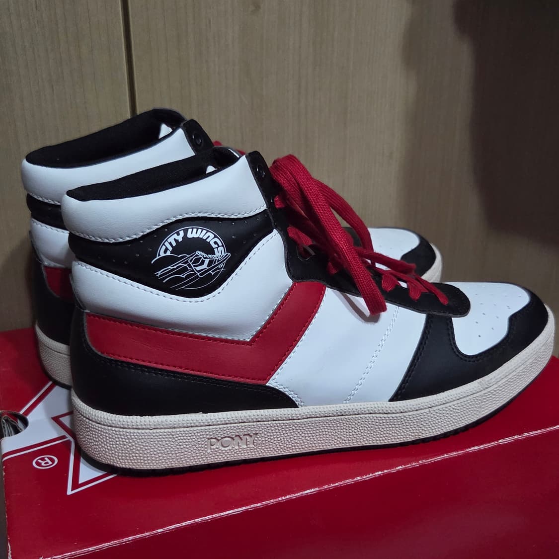 (270) PONY 시티윙 하이 WHITE/BLACK/RED 상품이미지5