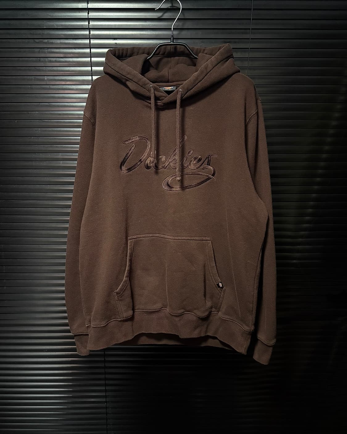 디키즈 브라운 갈색 기모 안감 후드 후디 스웻 셔츠 L 100 로고 자수 상품이미지5