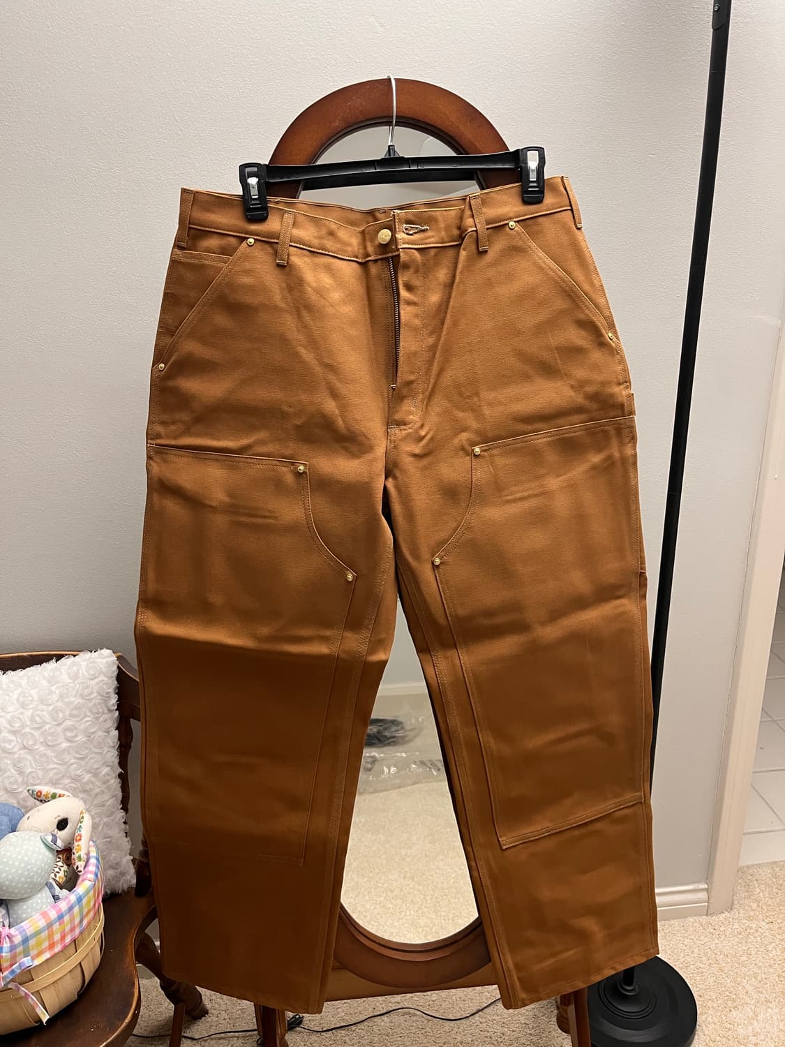 [새상품/택포함] 칼하트 B01 루즈핏 펌 덕 더블니 워크 팬츠 브라운 상품이미지1