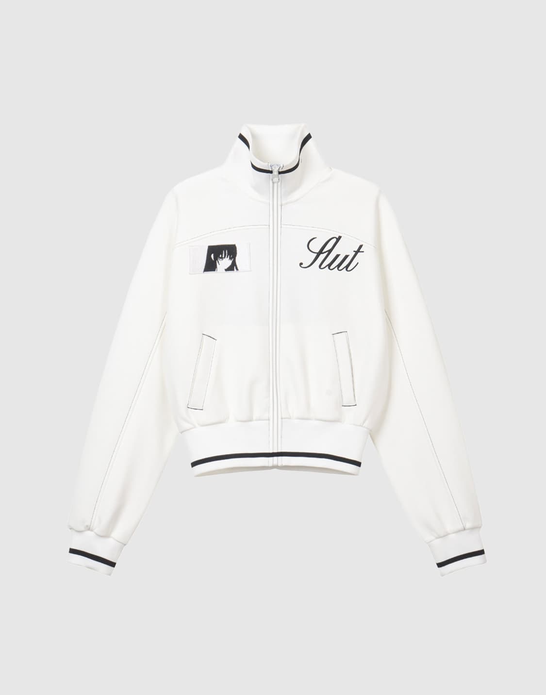 1 2 본네 패치 트랙 자켓 화이트 미개봉 새제품 판매 상품이미지1