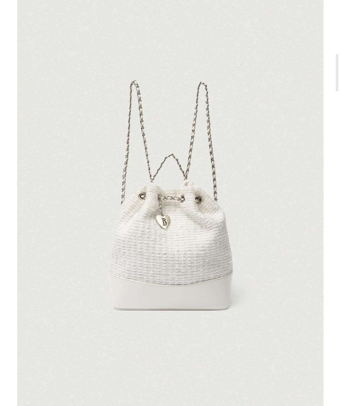 더바넷 트위드 드로우스트링 체인 백팩 _ 아이보리 상품이미지1