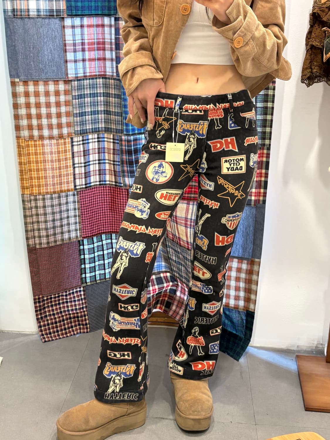 히스테릭글래머 리버시블 밴딩 부츠컷 팬츠 상품이미지1