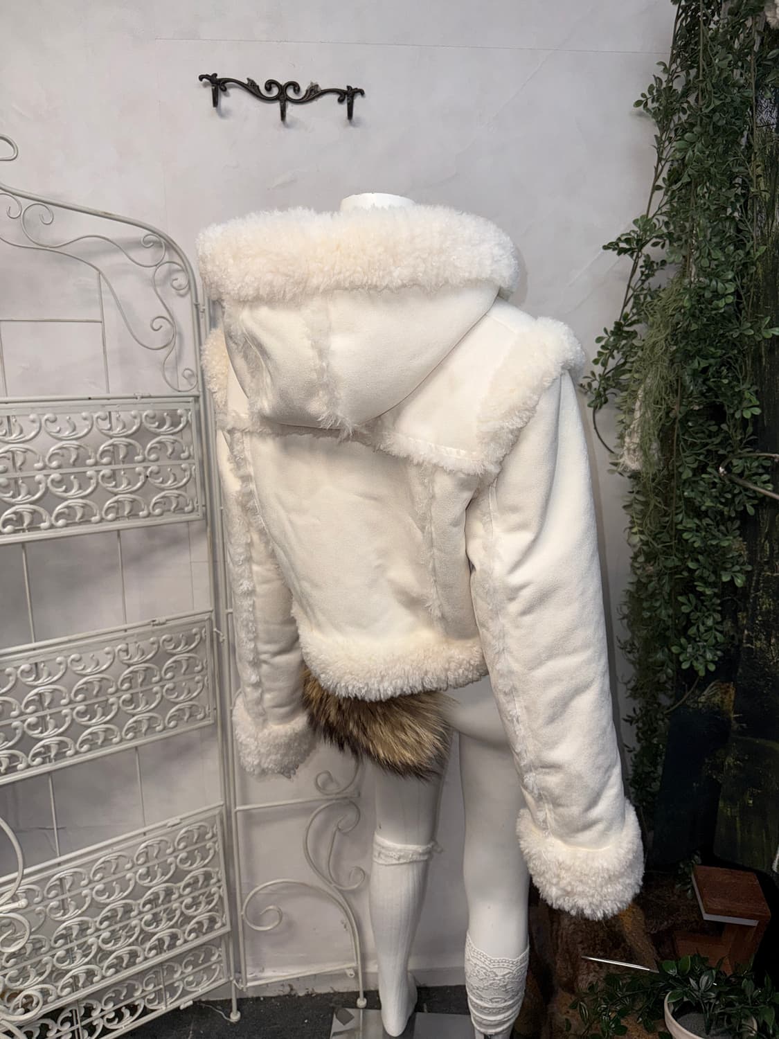 Threetimes Baby Hoodie Fur Coat ivory 상품이미지7