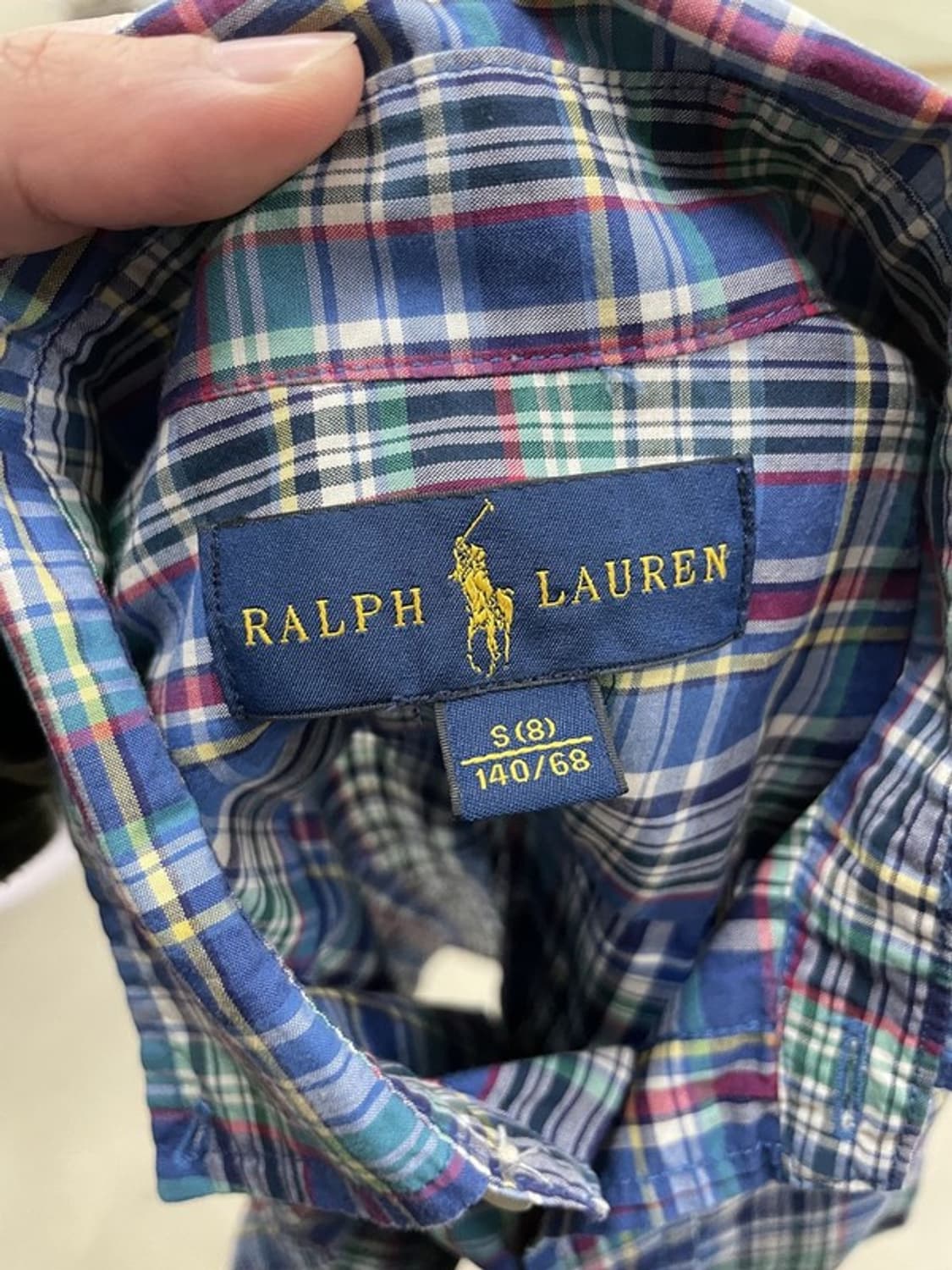 폴로 랄프로렌 체크 버튼다운 셔츠 S(8세) 상품이미지4