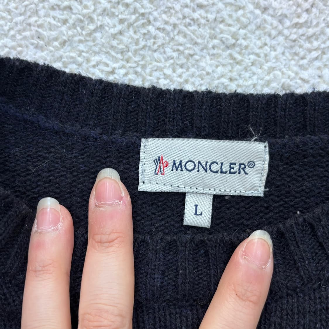 L 고급 빈티지 로고 패치 니트 스웨터 0402E 상품이미지3