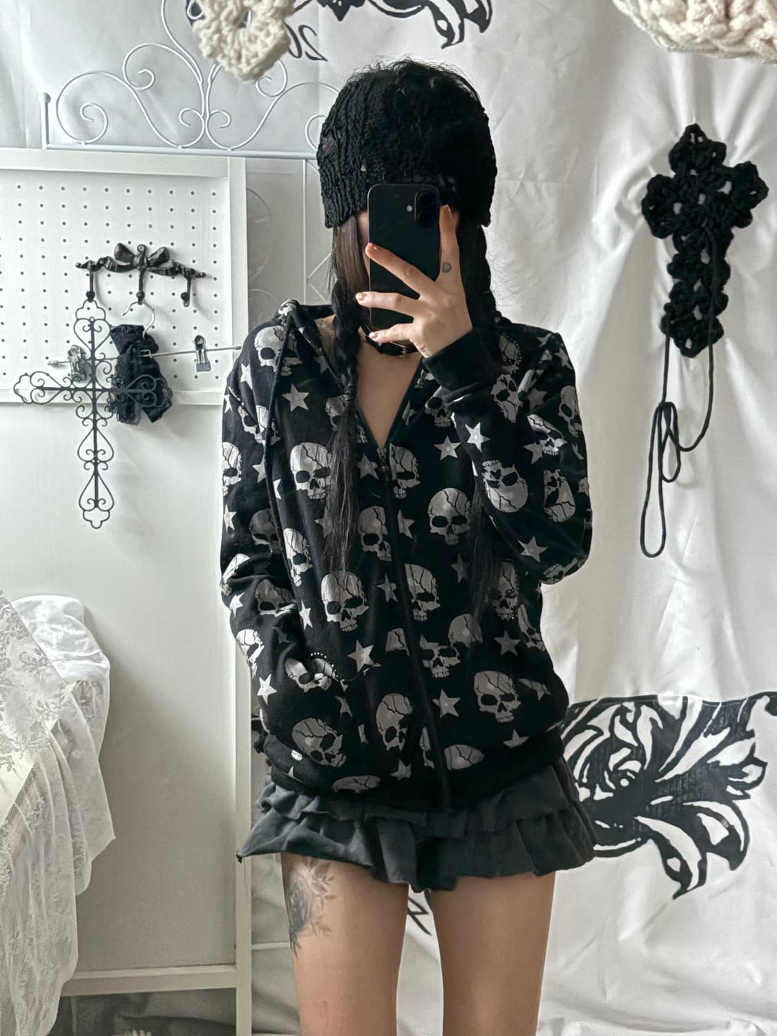 • Black Skull Hooded Zip-Up 상품이미지6