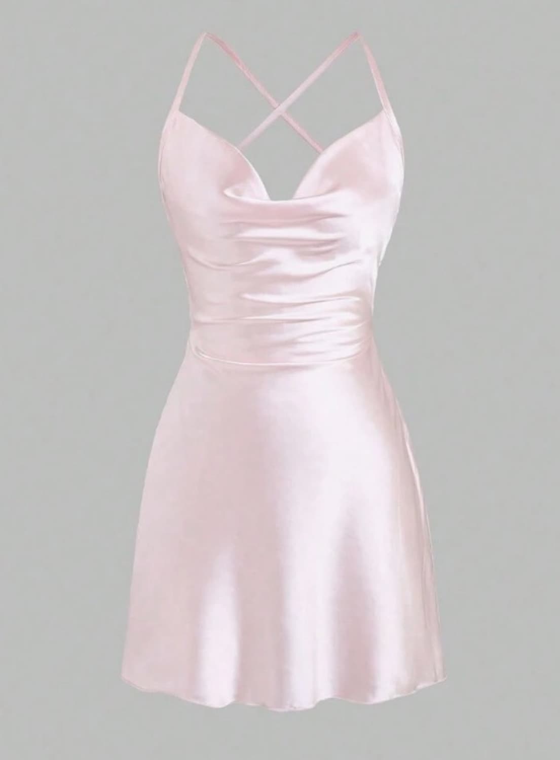 쉬인 새틴 크로스백 스트랩 드레스 상품이미지1