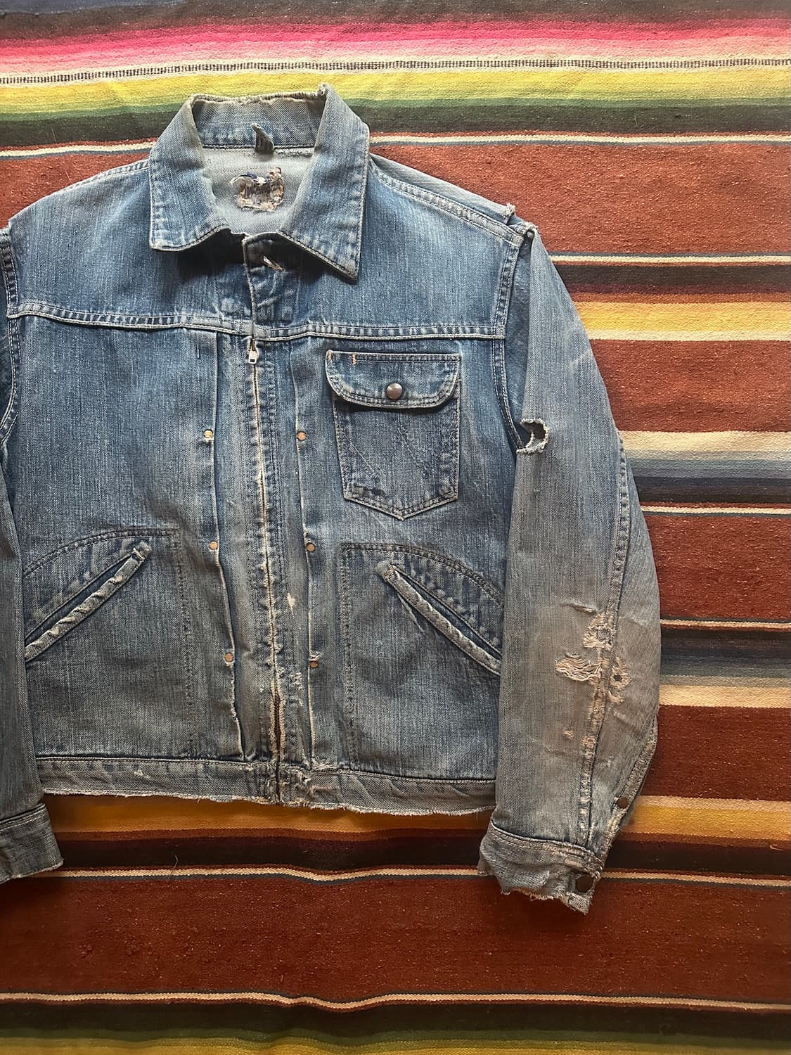 0s USA 빈티지 랭글러 11MJZ 1세대 셀비지 데님 자켓 상품이미지2