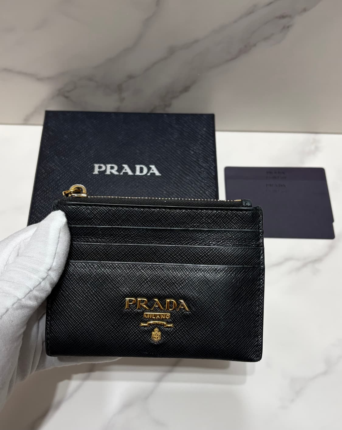 [정품] 프라다 사피아노 지퍼 카드지갑 상품이미지1