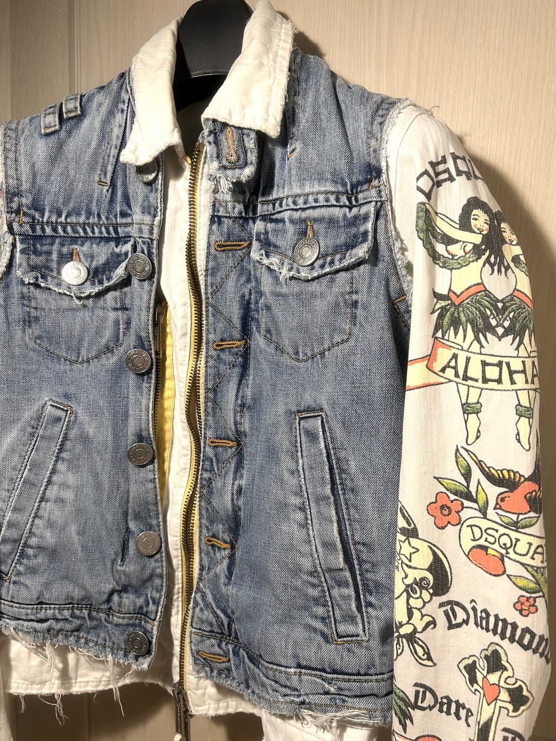 ‘ALOHA’ Denim Layerd Printing Jacket 상품이미지2