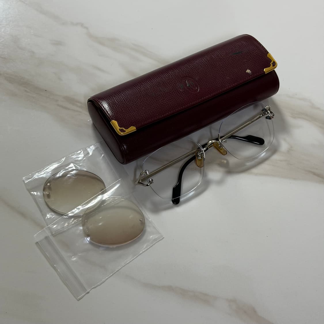 (OS) Cartier 까르띠에 무테 안경 은장 상품이미지9