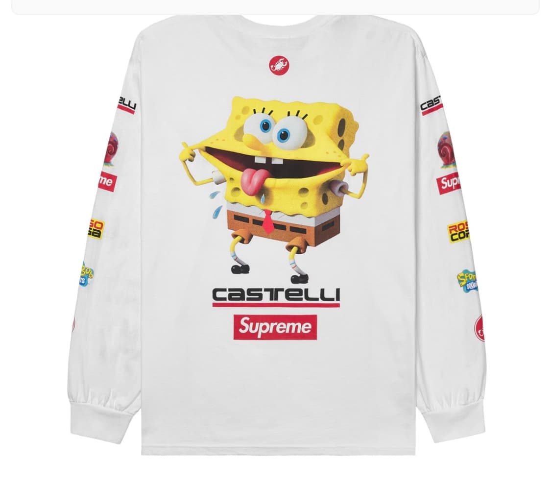 슈프림 x 스폰지밥 카스텔리 레이싱 롱슬리브 티셔츠 화이트 M사이즈 상품이미지8